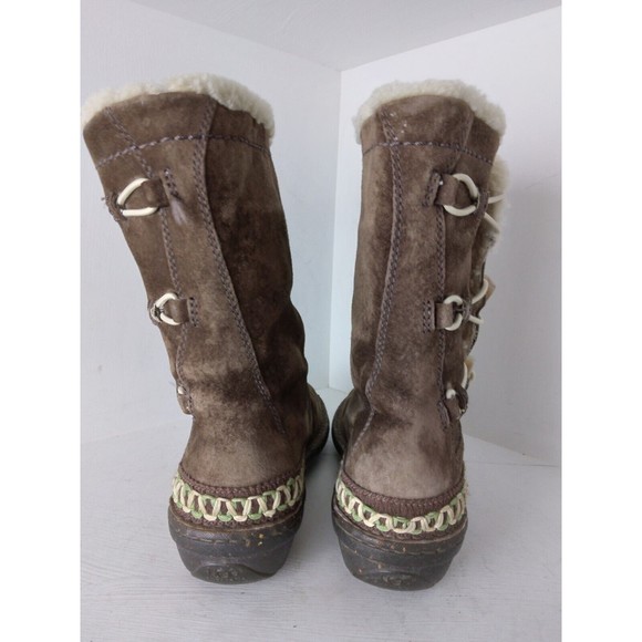 UGG 5183 Kona Dark Brown Leather Sheepskin Elastic Toggle Boots Women's Size 7 - Picture 6 of 9